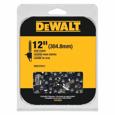 DEWALT Chainsaw Chain: 12 in Compatible Bar Lg, 3/8 in, 0.04 in Gauge, 45 Links