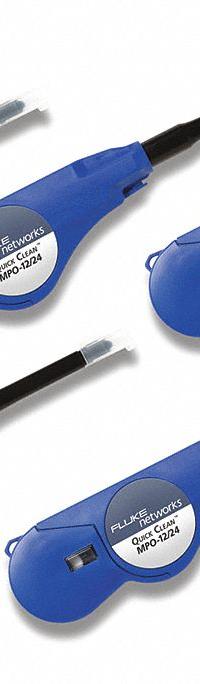 FLUKE NETWORKS Fiber Connector Cleaner: One-Push, 3,000 Cleaning Cycles, MPO, Fixed Tip, 5 PK (MPN QC-MPO-12/24-5P). Key specifications — attr424275: QC-MPO-12/24-5P; attr511296: Optical Fiber Cleaning; attr511308: MPO; attr511327: MPO Connectors; attr511335: Straight; attr511337: Fiber Cable; attr511368: One-Push; attr511372: Fiber Connector Cleaner.