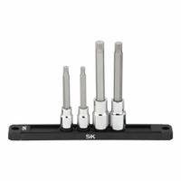 SK PROFESSIONAL TOOLS Socket Bit Set: 1 - 25 Pieces, 3/8 in, 1/2 in Drive Size, 4 Pieces, Metric (MPN 19704). Key specifications — attr1216280: Replaceable Insert; attr1216283: SK PROFESSIONAL TOOLS; attr1225718: 6 mm to 12 mm; attr1227491: 3/8 in, 1/2 in.