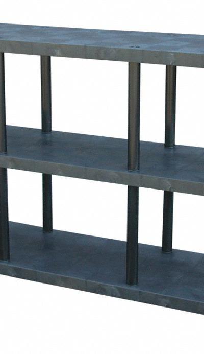 STRUCTURAL PLASTICS Plastic Shelving: 96 in x 24 in, 51 in Overall Ht - High-Durability Fixed Press-Fit Stationary Plastic Shelving