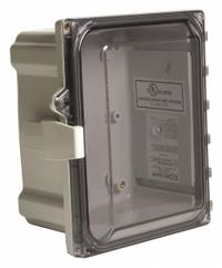 WIEGMANN Enclosure: Polycarbonate, 24 in x 24 in x 10 in, NEMA 1/12/3R/4/4X, Clear Cover, Hinged (MPN HW-PCC242410CHQR). Key specifications — Brand: WIEGMANN; Closure Method: Padlock Hasp; Enclosure Material: Polycarbonate; Knockouts: Not Included.