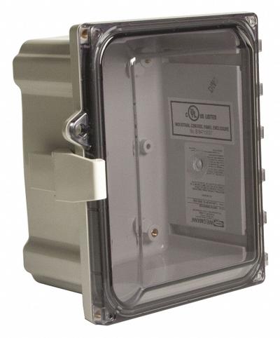 WIEGMANN Enclosure: Polycarbonate, 24 in x 24 in x 10 in, NEMA 1/12/3R/4/4X, Clear Cover - Nonmetallic Enclosures