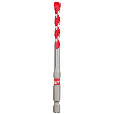 MILWAUKEE Hammer Drill Bit: 1/4 in Drill Bit Size, 2 in Max Drilling Dp - Hex-Shank Impact-Rated Concrete & Masonry Drill Bits