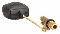 WATTS Float Valve Assembly: For Water Media, Straight Valve Body, Rectangular, Bulkhead, Bronze, Adj (MPN C1/4TF-1). Key specifications — Mounting: Bulkhead; Arm Adjustability: Adjustable; Brand: WATTS; Connection Type - Side 1: Compression; Connection Type - Side 2: Compression; Flow Rate: 1.5 gpm @ 50 psi; For Media: Water; Valve Series: C1/4TF-1.