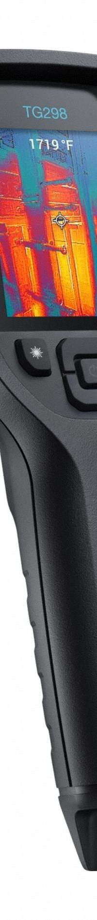 FLIR Infrared Thermometer: TG298, Difference/Max Temp/Min Temp/Thermal Imaging, Adj @ 0.1 to 0.99. Key specifications — Features: Bright LED Flashlight; Thermal Image Field of View: 44° Horizontal x 57° Vertical; Testing Functions: Difference; Temperature Alerts: Low Temperature; Standards: RCM; Resolution °F: 0.1°F; Manufacturer Part Number: TG298; Mounting Style - NEW: Tripod.