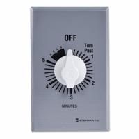 INTERMATIC Spring-Wound Timer: 5 min Max, SPST, 277V AC, Wall Plate Included, Silver (MPN FF5MH). Key specifications — Brand: INTERMATIC; Includes Hold: Hold Included.