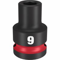 MILWAUKEE Standard Impact Socket: 1/2 in Drive Size, Metric, 9 mm Socket Size, 6-Point, Std (MPN 49-66-6241). Key specifications — attr1215501: MILWAUKEE; attr1215515: Black Phosphate; attr1215518: 9 mm.