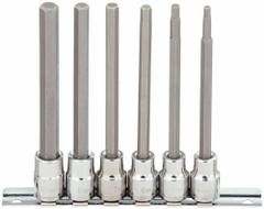 WESTWARD Socket Bit Set: 1 - 25 Pieces, 3/8 in Drive Size, 6 Pieces, 4 mm to 10 mm Tip Size Range (MPN 54TM34). Key specifications — attr1216280: Fixed Insert; attr1216283: WESTWARD; attr1225718: 4 mm to 10 mm; attr1227491: 3/8 in.