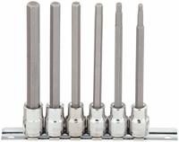 WESTWARD Socket Bit Set: 1 - 25 Pieces, 3/8 in Drive Size, 6 Pieces, 4 mm to 10 mm Tip Size Range (MPN 54TM34). Key specifications — attr1216280: Fixed Insert; attr1216283: WESTWARD; attr1225718: 4 mm to 10 mm; attr1227491: 3/8 in.