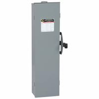 SQUARE D Safety Switch: Fusible, 100 A, Three Phase, 240V AC, Galvanized Steel, Indoor/Outdoor (MPN DT323RB). Key specifications — Brand: SQUARE D.