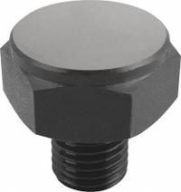 KIPP Positioning Foot w/Flat Face: External Threads, Flat, Steel, M16 Thread Size, 19 mm Thread Lg (MPN K0298.1201). Key specifications — attr648515: KIPP.