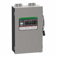 SCHNEIDER Safety Switch: Fusible, 200 A, Three Phase, 240V AC, 304 Stainless Steel, Indoor/Outdoor (MPN VH324NDSGL). Key specifications — Brand: SCHNEIDER.