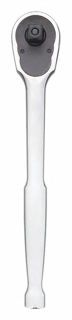 WESTWARD Hand Ratchet: Pear, Reversible, 7 3/4 in Overall Lg, Chrome, 5° Min Arc Swing (MPN 4YP74). Key specifications — attr1205598: Reversible; attr1205605: Quick-Release Included; attr1205626: Chrome; attr1205607: Pear; attr1205624: WESTWARD.