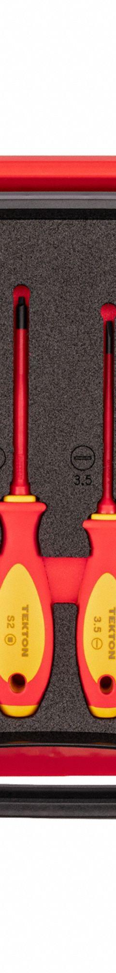TEKTON Screwdriver Set: 1-10 Pieces, 8 Pieces, Phillips/Slotted/Square Tip, 17 1/2 in Overall Lg (MPN DVZ90600). Key specifications — attr1205274: TEKTON; attr1205269: #1; attr1205277: Smooth.