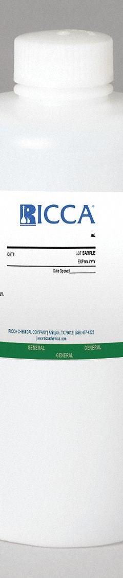 RICCA CHEMICAL Buffer - pH 7.38: Lab, 500 mL Volume, Liquid, pH 7.39 to 7.41, Plastic, Bottle, 1 (MPN R1563000-500A). Key specifications — Brand: RICCA CHEMICAL; CAS Number: 7558-79-4; Chemical Family Type: Buffer; Chemical Grade: Lab; Concentration: pH 7.39 to 7.41; Container Material: Plastic; Container Type: Bottle; Form: Liquid.