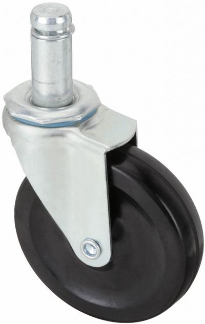 APPROVED VENDOR Stem Caster: Swivel, No Brake, 4 in Wheel Dia., 1 in Wheel Wd, Rubber, Rubber - General Purpose Friction-Ring Stem Casters