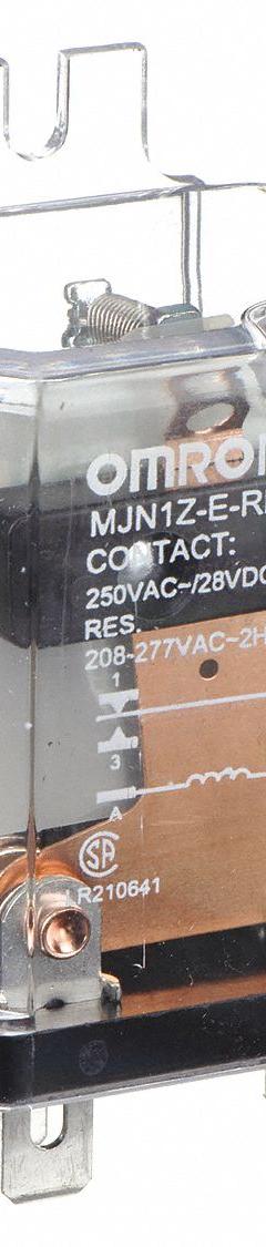 OMRON Flange Mount Relay: Surface (Side Flange) Mounted, 30 A Current Rating, 12V DC, SPDT (MPN MJN1Z-E-RP-DC12). Key specifications — Brand: OMRON; Base Type: Square; Mounting Style: Side Flange; Electrical Connection: Quick-Connect Terminal; Manufacturer Part Number: MJN1Z-E-RP-DC12; Operating Current: 30 A at 28V DC (Resistive Load); Series: MJN Series.