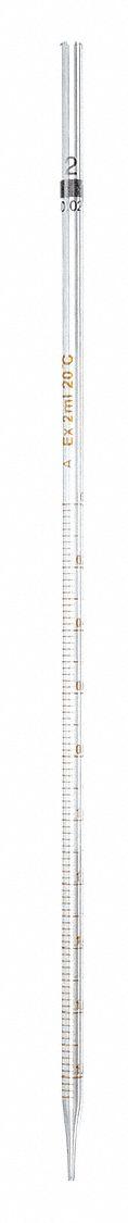 APPROVED VENDOR Volumetric Pipette: 2 mL Capacity, 0.2 mL Graduation Increments, Non-Sterile, Glass (MPN 5PTA8). Key specifications — attr1080643: Non-Sterile; attr1073884: APPROVED VENDOR; attr1080635: Not Individually Wrapped; attr1080640: Volumetric; attr1080636: Glass; attr1080641: Volumetric Pipette.