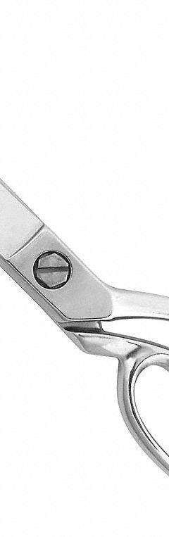 CLAUSS Fabric Shears: Right-Hand, 10 in Overall Lg, Straight, Steel, Pointed, Silver (MPN 10840). Key specifications — attr308500: Steel; attr308502: Silver; attr308505: Right-Hand; attr308522: Vinyl; attr324896: CLAUSS.