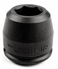 PROTO Impact Socket: 1 1/2 in Drive Size, SAE, 5 in Socket Size, 6-Point, Std, 6 3/4 in Overall Lg (MPN J15080). Key specifications — attr1215501: PROTO; attr1215515: Black Oxide; attr1215518: 5 in.