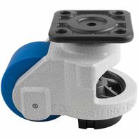 FOOT MASTER Plate Caster: 90 mm Wheel Dia, 147 mm Mounting Ht, 1,500 lb Load Capacity, Medium Duty (MPN GD-150-F-MCD). Key specifications — Brand: FOOT MASTER; Frame Color: White.