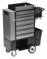 FLEXCART Tool Utility Cart: Silver, 37 1/2 in Wd, 14 1/2 in Dp, 45 in Ht, No Lid, 3-Point Locking (MPN FC-100WBT). Key specifications — attr1116771: Miscellaneous Tools; attr1116772: FLEXCART; attr1116768: 3-Point Locking.