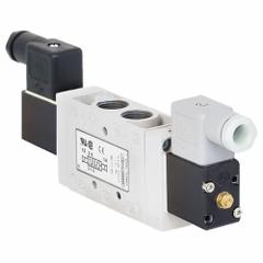 AVENTICS Solenoid Air Control Valve: Series L1, Double Solenoid, Four-Way / Two-Position, Locking (MPN L11BB452B060T61). Key specifications — attr1077390: L11BB452B060T61; attr1077459: Solenoid Air Control Valve; attr1077461: Solenoid Return; attr1077475: 24V DC; attr1077450: Locking.