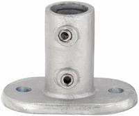 Structural Pipe Fitting: Railing Base Flange, Oval, 1 in For Pipe Size, Cast Iron, Gray, Flange Base (MPN 4NXR7). Key specifications — Manufacturer Part Number: 4NXR7; Brand: APPROVED VENDOR; Finish: Zinc-Plated; Material: Cast Iron; Product Type: Railing Base Flange.