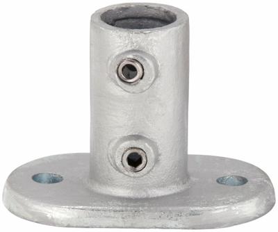 APPROVED VENDOR Structural Pipe Fitting: Railing Base Flange, Oval, 1 in For Pipe Size - Cast Iron Mounts