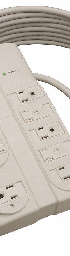TRIPP LITE Outlet Strip: 8 Outlets, 25 ft Cord Lg, 1,440 J Rated Energy, 15 A Current, UL 1363 (MPN TLP825). Key specifications — Brand: TRIPP LITE; Mounting Style: Keyhole.