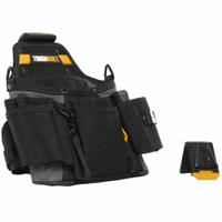 TOUGHBUILT Tool Pouch: For 2 in Belt Wd - Max, 20 Pockets, Black/Gray (MPN TB-CT-106A). Key specifications — Closure Type: Clip; Attachment: Clip; Color: Black/Gray; Brand: TOUGHBUILT; For Tool Type: Pliers.