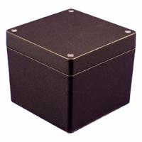 HAMMOND Enclosure: Die-Cast Aluminum, 4 in x 4 in x 4 in, NEMA 1/12/13/4/4X, Solid Cover, Screw On (MPN 1550Z137BK). Key specifications — Brand: HAMMOND; Closure Method: Screws; Enclosure Material: Die-Cast Aluminum; Knockouts: Not Included.