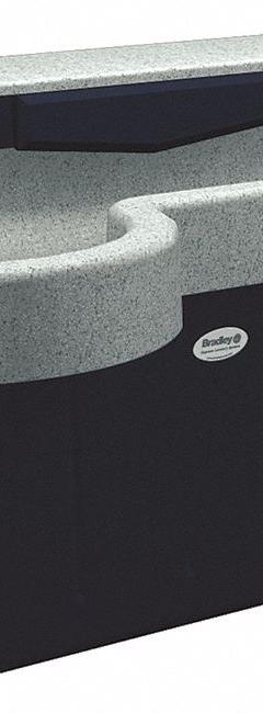 BRADLEY Wash Fountain: Empire Gray, Terreon®, Rectangular, 21 1/2 in Overall Wd, Std Drain, Express (MPN S93-723). Key specifications — Bowl Shape: Rectangular; Drain Type: Standard; Color: Empire Gray; Brand: BRADLEY; Series: Express; Sink Material: Terreon®; ADA Compliant: ADA Compliant.