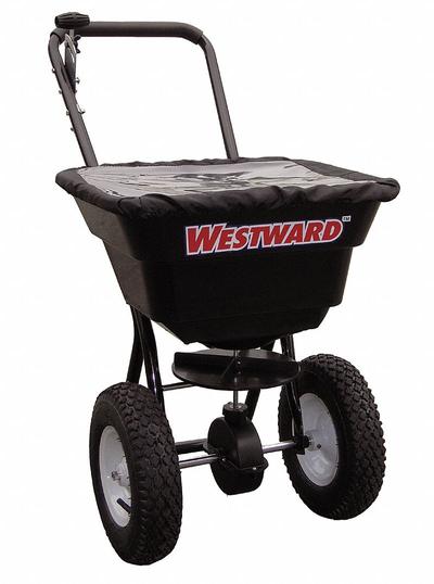 WESTWARD Manual Walk-Behind Spreader: Landscape, Lawn and Agriculture, 80 lb Capacity - Salt & Ice Melt Spreaders