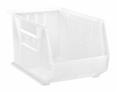 QUANTUM STORAGE SYSTEMS Hang and Stack Bin: 11 in x 18 in x 10 in, Clear - Clearview Plastic Bins