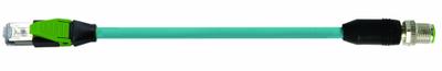 MURRELEKTRONIK Cordset: Cat5, M12 Male Straight x RJ45 Male Straight, 5 m Lg, TPE, Blue - M12 Connector to RJ45 Connector Cordsets