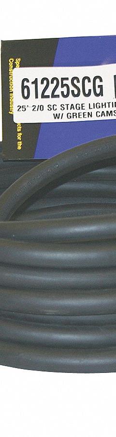 SOUTHWIRE Cam Lock Power Cable: 25 ft Cord Lg, 600V AC, CL20FG, CL20MG, 2/0 AWG Wire Size, 1 Wires (MPN 61225SCG). Key specifications — Connector End Connection Type: CL20FG; Plug End Connection Type: CL20MG; Voltage Rating: 600V AC; Wire Size: 2/0 AWG; Brand: SOUTHWIRE.