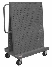 APPROVED VENDOR A-Frame Pegboard Truck Kit: Square, 3/8 in Peg Holes, 24 in x 42 in x 52 in, Gray (MPN AF-243652-PBS60-5PH-95). Key specifications — Caster Wheel/Configuration: (2) Rigid; (2) Swivel; Color: Gray; Material: Steel; Brand: APPROVED VENDOR.