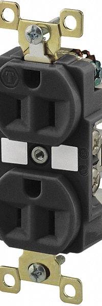 BRYANT Receptacle: Duplex, 5-15, Black, 125V AC, 15 A, 2 Pole / 3 Wire (MPN BRY5262BLKWR)