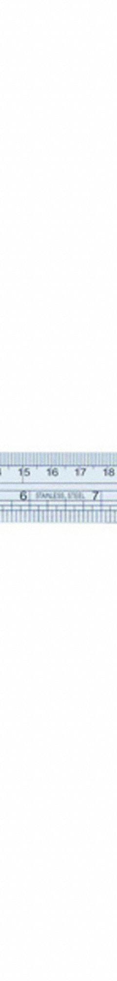 INSIZE Steel Rule: 7110-1200, 48 in / 1,200 mm, 0.07 in Thick, Clear, Black, Rigid, Square Edge. Key specifications — attr939978: 1 mm; attr944136: Pouch; attr934745: INSIZE; attr944504: Outside Read; attr944508: Horizontal; attr944509: Clear; attr939993: Decimal; attr986193: Etched.