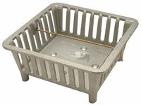 ZURN Drain Bucket: Aluminum, 8 7/8 in Overall Wd, 3 5/8 in Overall Ht, Unfinished, Drop-In (MPN P1900-23-Alum). Key specifications — Brand: ZURN; Finish: Unfinished; Color: Silver; Material: Aluminum; Connection Type: Drop-In; Grate Surface Style: Slotted; Product Type: Drain Bucket.