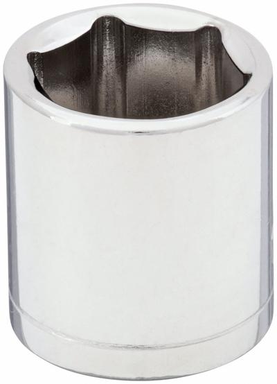WESTWARD Socket: Metric, 3/8 in Drive Size, 17 mm Socket Size, 6-Point, Std, Chrome - 3/8" Drive Hand Sockets