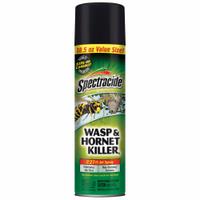 SPECTRACIDE Wasp/Hornet Killer: For Use On Flying Insects, Aerosol Spray Can, 18.5 oz Container Size (MPN 97221). Key specifications — Brand: SPECTRACIDE; Container Type: Aerosol Spray Can; Form: Aerosol Spray; Indoor/Outdoor Use: Outdoor; Insect Group: Flying; Targeted Insects: Wasps.
