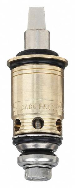 CHICAGO FAUCETS Cartridge: Use with Hot/Cold Water, Brass, Brass, 1 in Overall Lg, Compression (MPN 217-XTLHJKABNF). Key specifications — For Water Temperature: Hot/Cold; Compatible Brand: Chicago Faucets; Product Type: Cartridge; Includes: (1) Cartridge; Material: Brass.