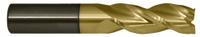 CLEVELAND Corner Radius End Mill: Carbide, ZrN Coated, 3 Flute, 1" Mill Dia, 3-1/2" LOC, 0.03" Rad (MPN C84207)