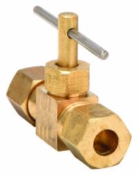 APPROVED VENDOR Needle Valve: Inline Valve Body, Brass, 1/4 in Pipe Size, Compression x Compression (MPN 6MM66). Key specifications — For Media: Water; Seal Material: Metal; Brand: APPROVED VENDOR; Connection Type - Side 1: Compression; Connection Type - Side 2: Compression; Connection Type: Compression x Compression.