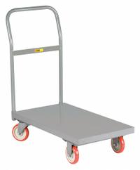 LITTLE GIANT Platform Truck: 1,200 lb, 48 in L x 24 in W x 7 3/4 in H Deck, Solid, 14 ga Deck, Std (MPN T-720-UPS). Key specifications — Side Panel Type: No Side Panels; Brand: LITTLE GIANT; Color: Gray; Caster/Wheel Configuration: (2) Rigid.
