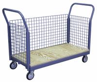 JAMCO Platform Truck: 1,200 lb, 48 in L x 24 in W x 10 in H Deck, 5 in Caster Dia (MPN EJ248P500GP). Key specifications — attr1345773: (3) Removable Panels; attr1345778: (2) Rigid; attr1345804: JAMCO.
