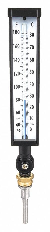 APPROVED VENDOR Industrial Glass Thermometer: 30°F to 180°F /0°C to 80°C, +/-1% Accuracy (MPN 4LZN9). Key specifications — Thermometer Thread Type: UNEF; Accuracy: +/-1%; Brand: APPROVED VENDOR.