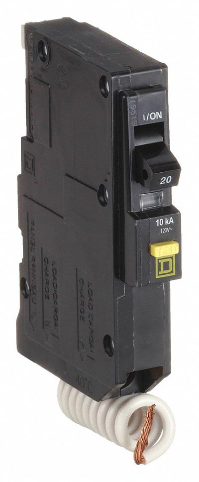SQUARE D Miniature Circuit Breaker: 20 A, 120V AC, Single Phase, 10kA at 120/240V AC - QO Series, Plug-In Square D Miniature Circuit Breakers